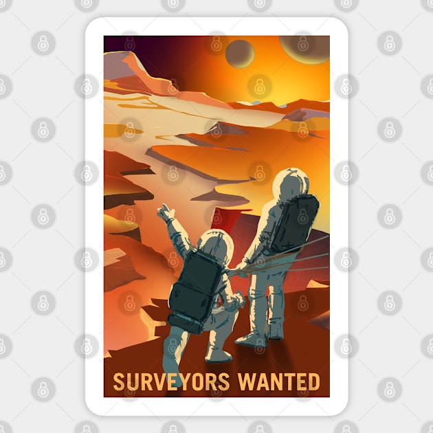 Surveyors Wanted to Explore Mars and its Moons Sticker by BokeeLee